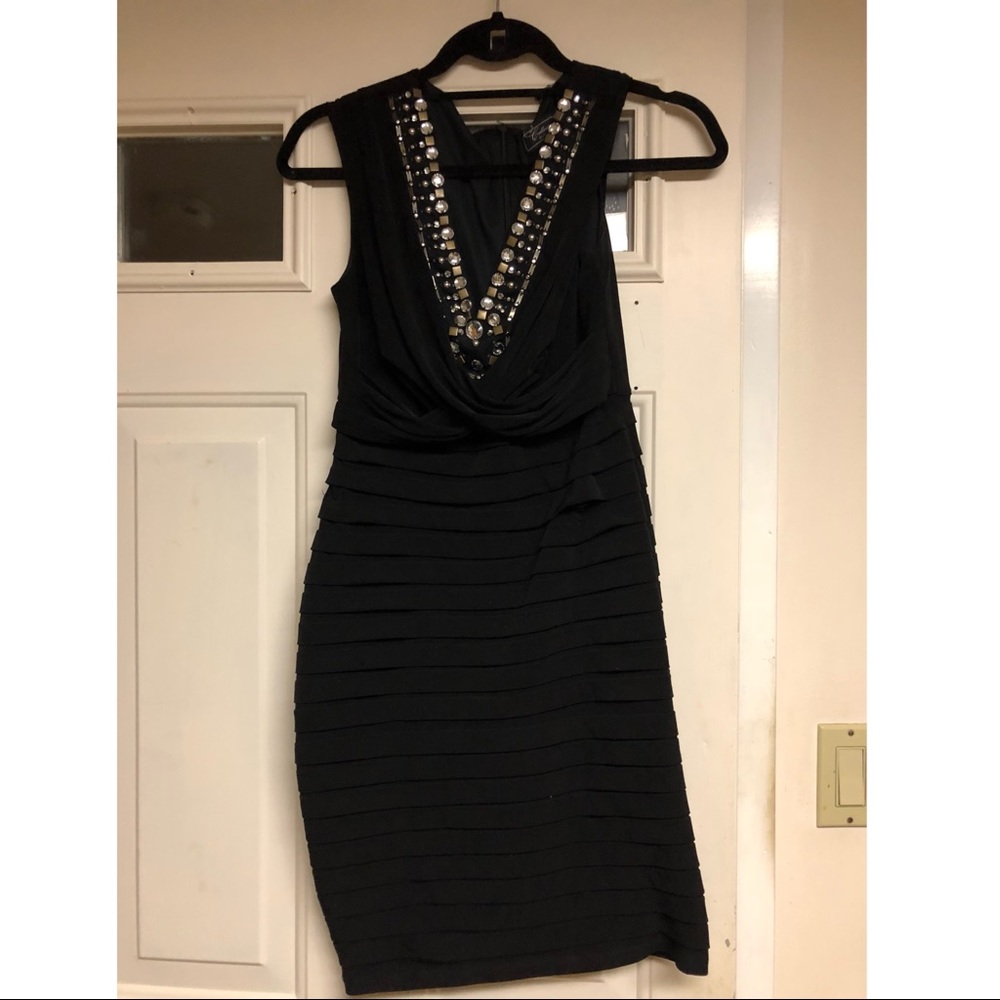 Dress Barn cocktail LBD with rhinestones